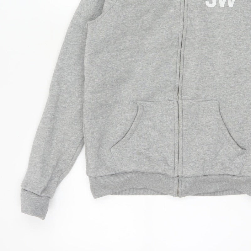Jack Wills Women Grey UK 10 Full Zip Sherpa Lined Logo Hoodie