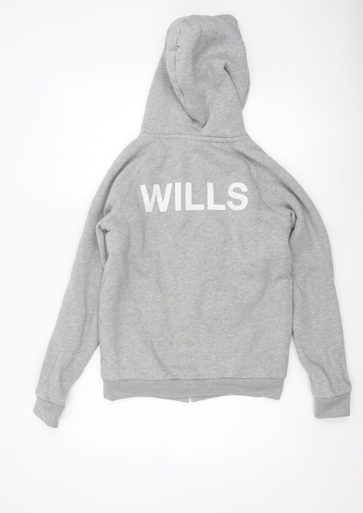 Jack Wills Women Grey UK 10 Full Zip Sherpa Lined Logo Hoodie