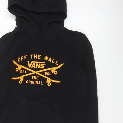 Vans Boys Black Large Hooded Pullover Jacket Skate Logo Cotton Blend