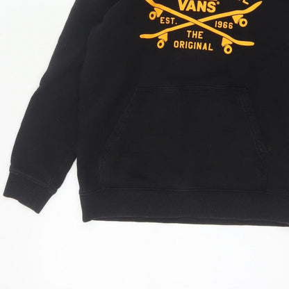 Vans Boys Black Large Hooded Pullover Jacket Skate Logo Cotton Blend