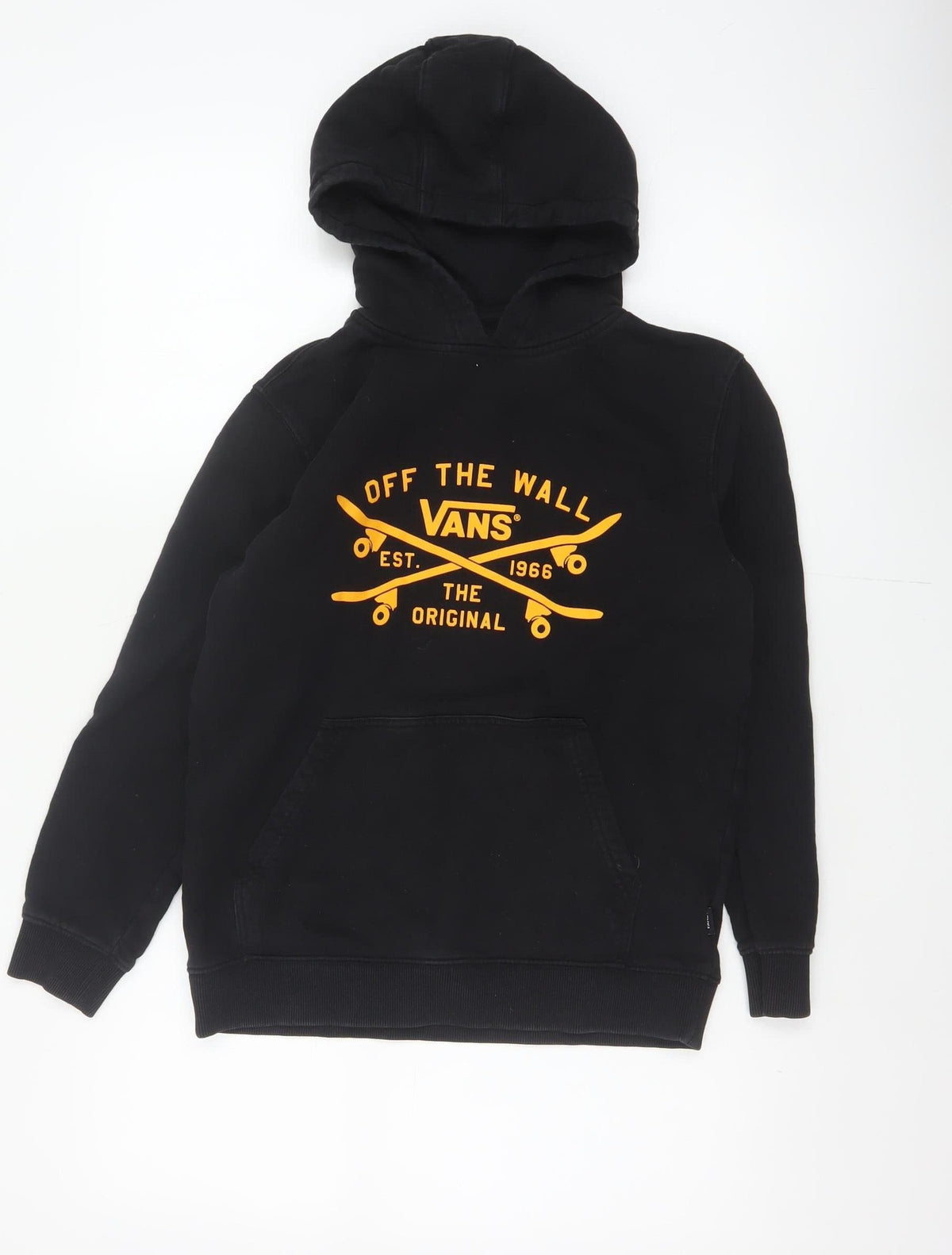 Vans Boys Black Large Hooded Pullover Jacket Skate Logo Cotton Blend