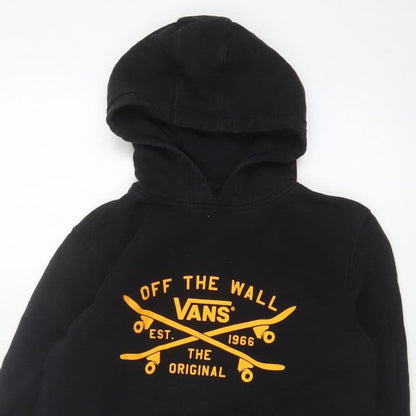 Vans Boys Black Large Hooded Pullover Jacket Skate Logo Cotton Blend