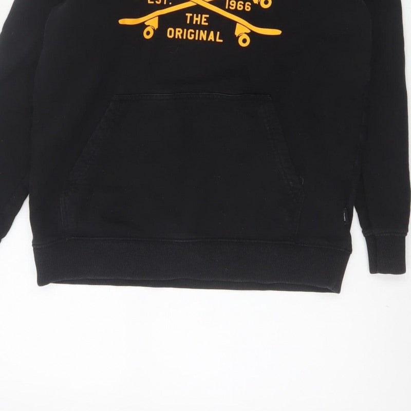 Vans Boys Black Large Hooded Pullover Jacket Skate Logo Cotton Blend