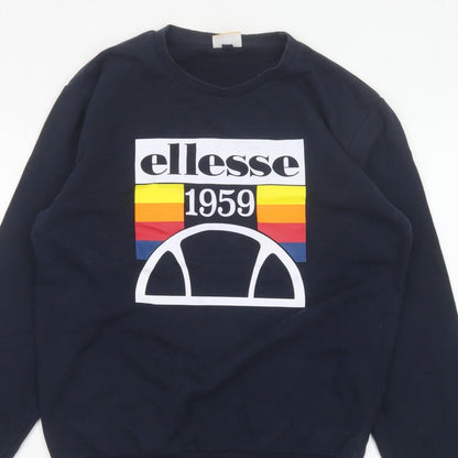 Ellesse Men’s Blue M Pullover Crew Neck 1959 Logo Sweatshirt