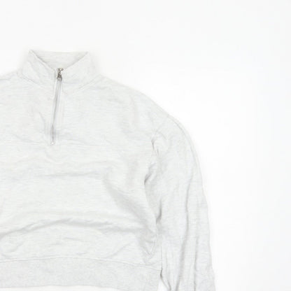ASOS DESIGN Women’s Grey UK 4 Quarter Zip High Neck Sweatshirt