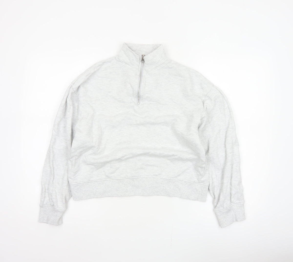 ASOS DESIGN Women’s Grey UK 4 Quarter Zip High Neck Sweatshirt