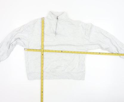 ASOS DESIGN Women’s Grey UK 4 Quarter Zip High Neck Sweatshirt
