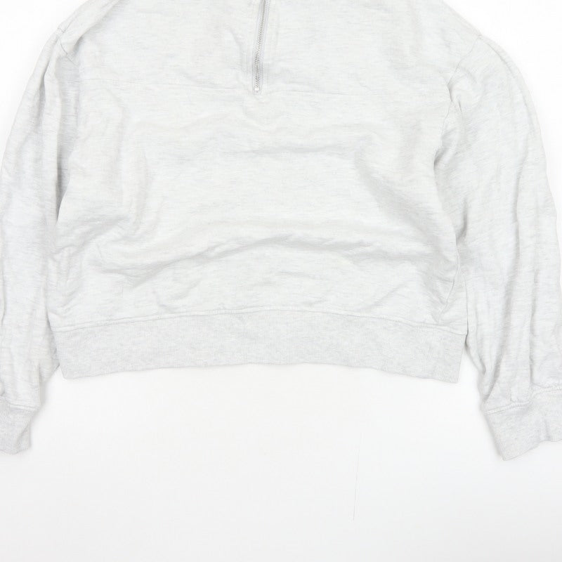 ASOS DESIGN Women’s Grey UK 4 Quarter Zip High Neck Sweatshirt