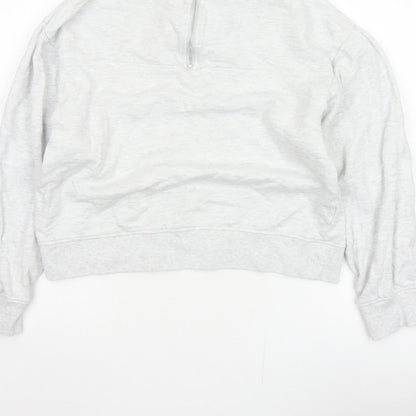 ASOS DESIGN Women’s Grey UK 4 Quarter Zip High Neck Sweatshirt