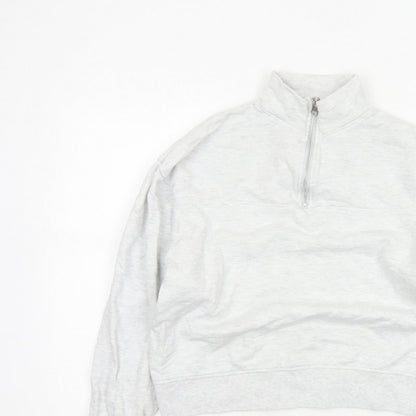 ASOS DESIGN Women’s Grey UK 4 Quarter Zip High Neck Sweatshirt