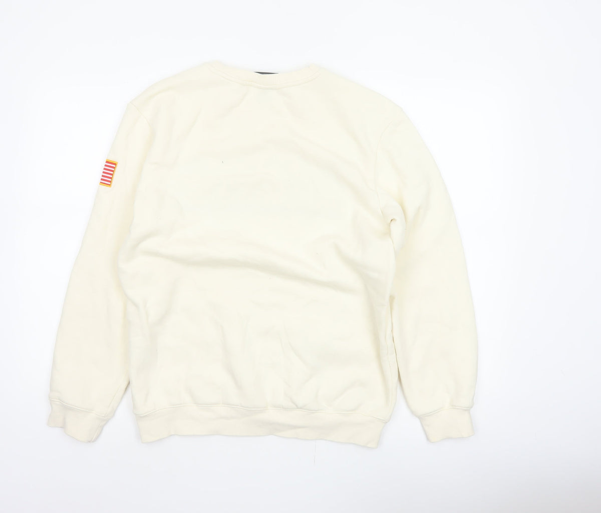 H&M Men Ivory S NASA USA Space Logo Graphic Pullover Sweatshirt
