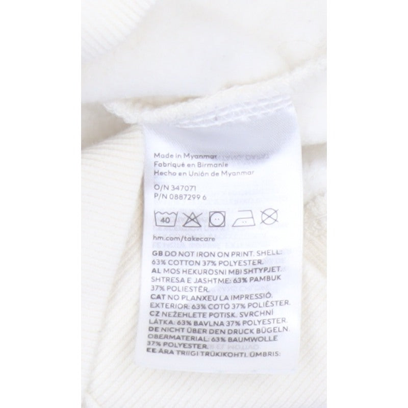 H&M Men Ivory S NASA USA Space Logo Graphic Pullover Sweatshirt