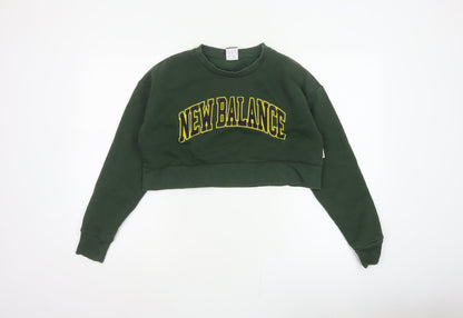 New Balance Women’s Green Logo Crop Pullover Sweatshirt Size M
