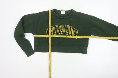 New Balance Women’s Green Logo Crop Pullover Sweatshirt Size M