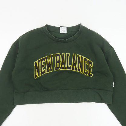 New Balance Women’s Green Logo Crop Pullover Sweatshirt Size M