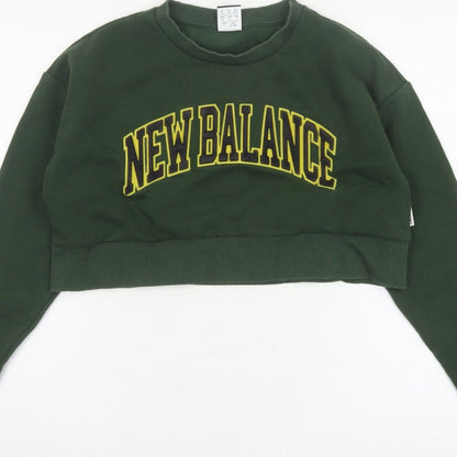 New Balance Women’s Green Logo Crop Pullover Sweatshirt Size M