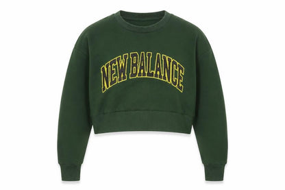 New Balance Women’s Green Logo Crop Pullover Sweatshirt Size M