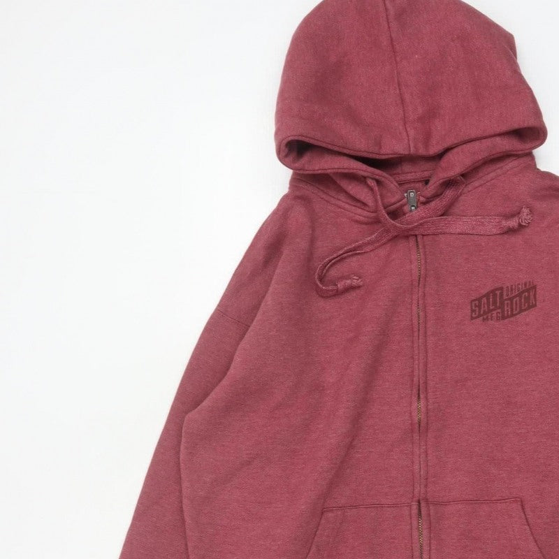 Saltrock Men’s Red M Full Zip Hooded Logo Fleece Hoodie