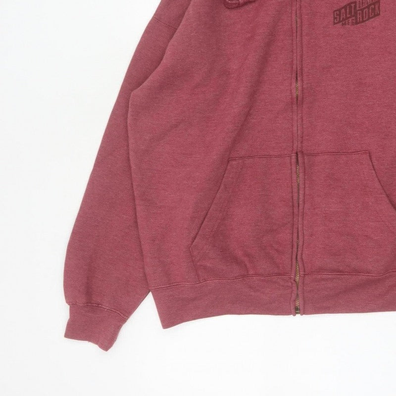 Saltrock Men’s Red M Full Zip Hooded Logo Fleece Hoodie