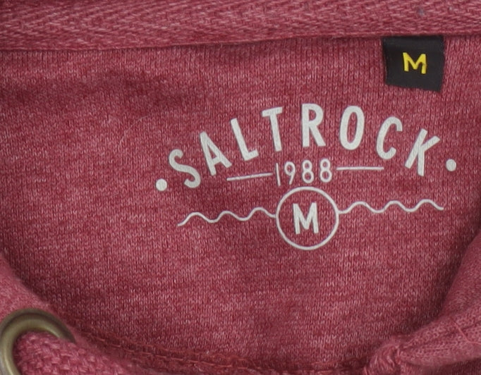 Saltrock Men’s Red M Full Zip Hooded Logo Fleece Hoodie