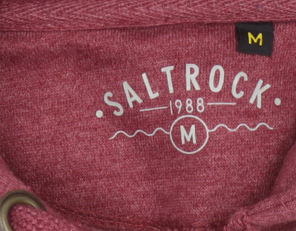 Saltrock Men’s Red M Full Zip Hooded Logo Fleece Hoodie