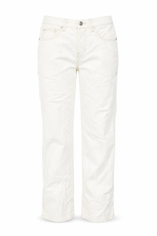 BOSS Hugo Boss Women Ivory Size 28 Straight Cotton Blend Trousers