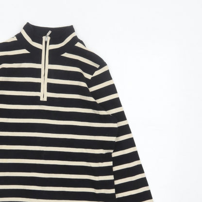 Maine New England Women’s Black Stripe 1/2 Zip Sweatshirt UK 12