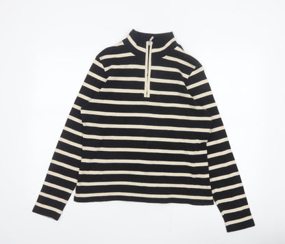 Maine New England Women’s Black Stripe 1/2 Zip Sweatshirt UK 12