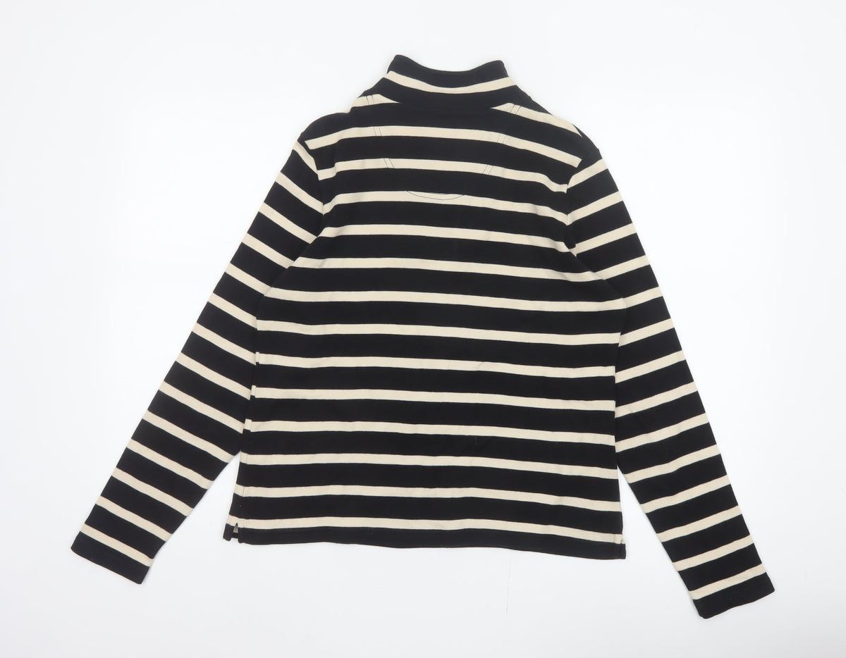 Maine New England Women’s Black Stripe 1/2 Zip Sweatshirt UK 12