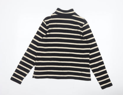Maine New England Women’s Black Stripe 1/2 Zip Sweatshirt UK 12