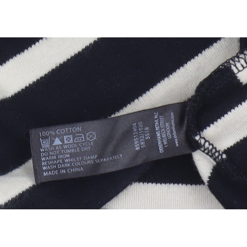 Maine New England Women’s Black Stripe 1/2 Zip Sweatshirt UK 12