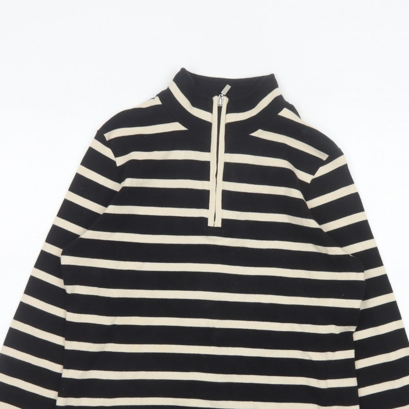 Maine New England Women’s Black Stripe 1/2 Zip Sweatshirt UK 12