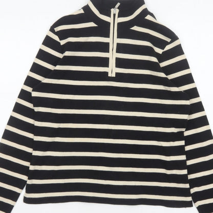 Maine New England Women’s Black Stripe 1/2 Zip Sweatshirt UK 12