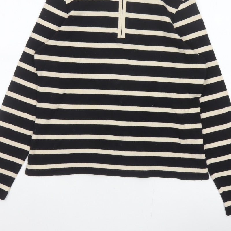 Maine New England Women’s Black Stripe 1/2 Zip Sweatshirt UK 12