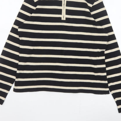 Maine New England Women’s Black Stripe 1/2 Zip Sweatshirt UK 12