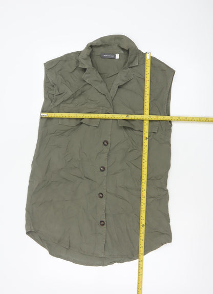 Mint Velvet Women Green S Sleeveless Lyocell Utility Tunic Shirt