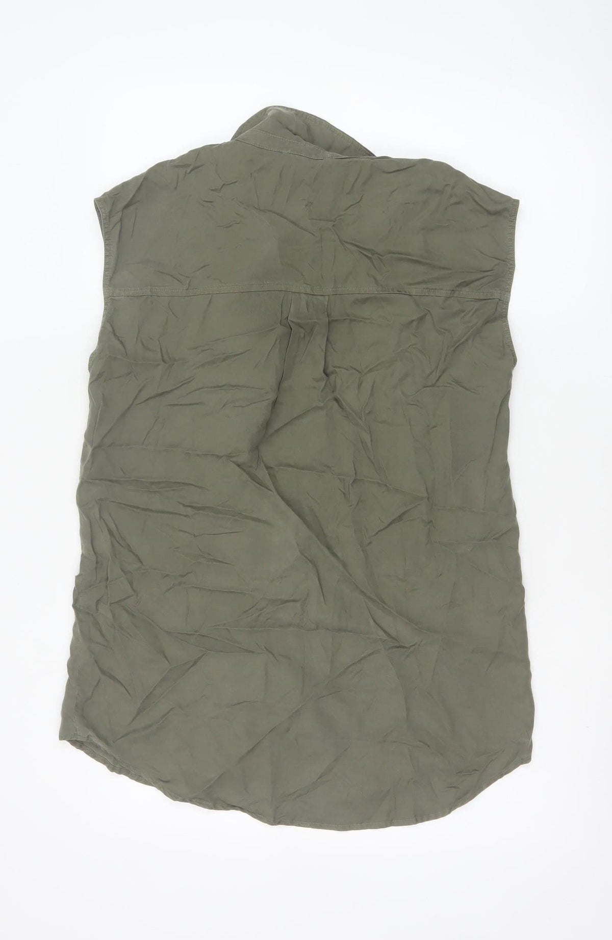 Mint Velvet Women Green S Sleeveless Lyocell Utility Tunic Shirt