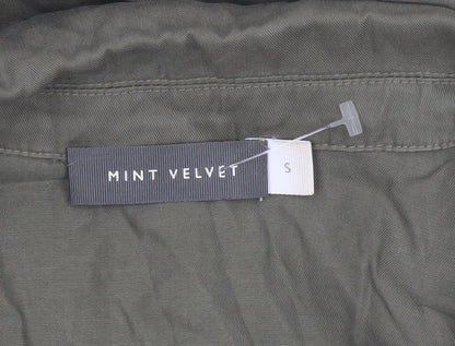 Mint Velvet Women Green S Sleeveless Lyocell Utility Tunic Shirt