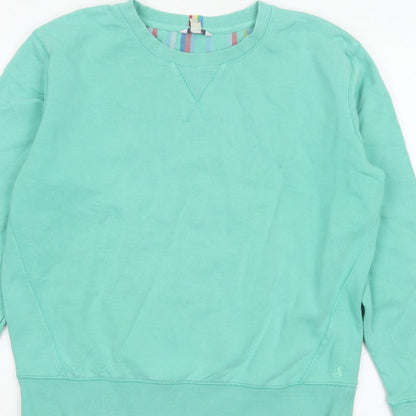 Joules Women Green UK 10 Pullover Crew Neck Cotton Sweatshirt