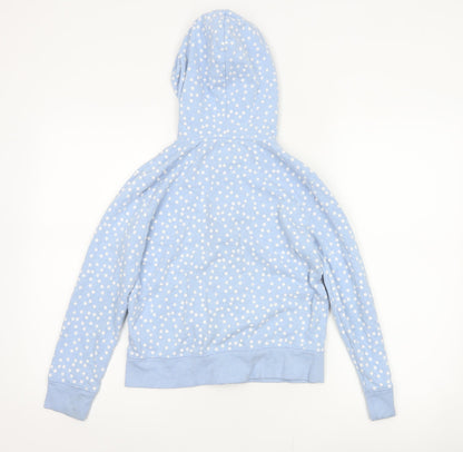 Gap Girls Blue Star Sequin Logo Full Zip Hoodie L 10-11 Years