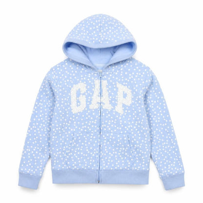 Gap Girls Blue Star Sequin Logo Full Zip Hoodie L 10-11 Years