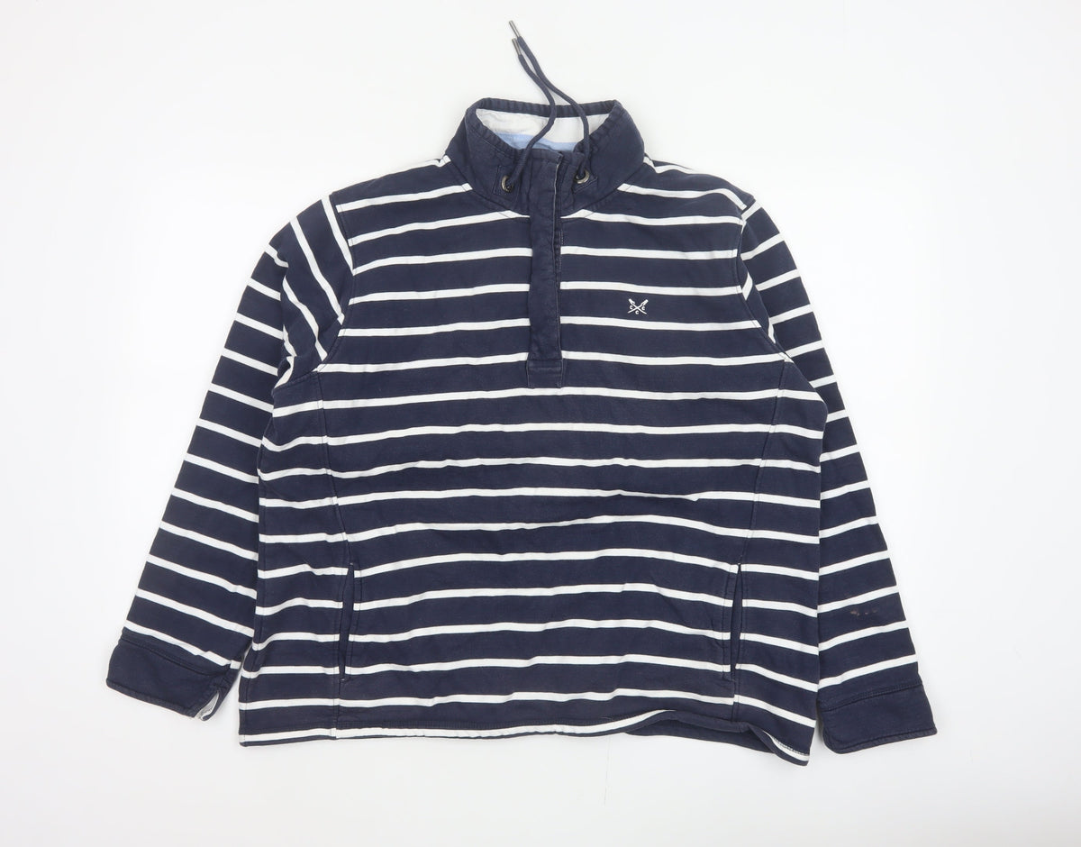 Crew Clothing Company Women’s Blue Stripe 1/4 Zip Sweatshirt Size 16