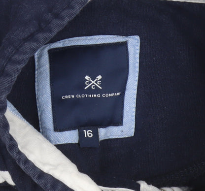 Crew Clothing Company Women’s Blue Stripe 1/4 Zip Sweatshirt Size 16