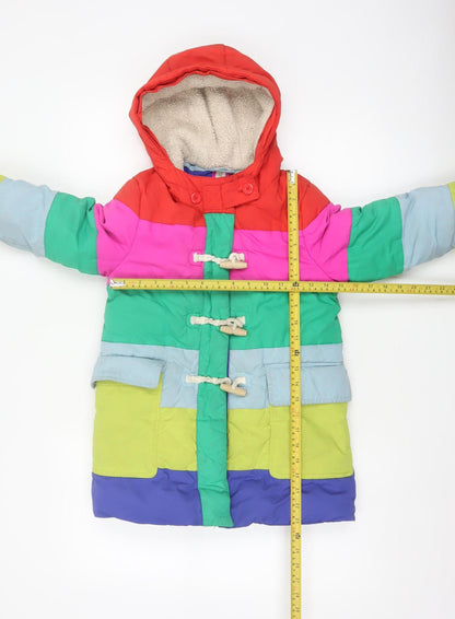 Boden Girls Multicoloured 6-7 Years Duffle Coat Hooded Fleece Lined