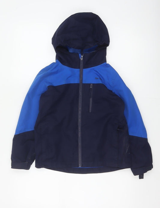 Back view of Peter Storm boys’ blue 7-8 years ski jacket hooded full zip