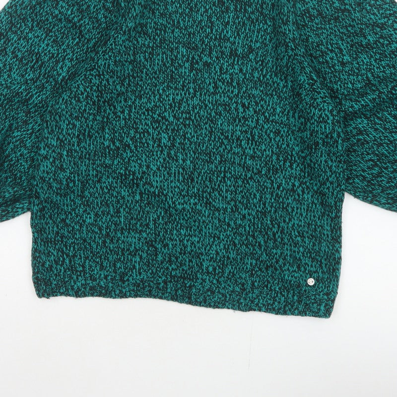 Ted Baker Women Green UK 10 High Neck Puff Sleeve Knit Jumper