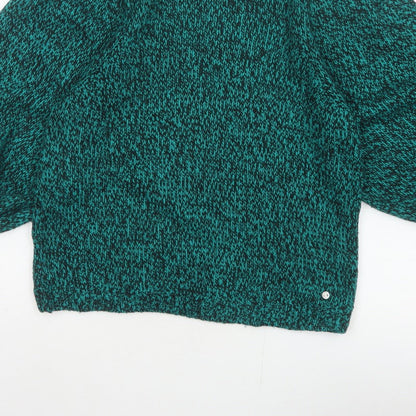 Ted Baker Women Green UK 10 High Neck Puff Sleeve Knit Jumper
