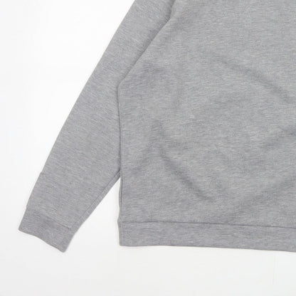 Reiss Men’s Grey M Quarter Zip High Neck Jersey Sweatshirt