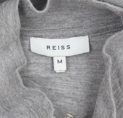Reiss Men’s Grey M Quarter Zip High Neck Jersey Sweatshirt