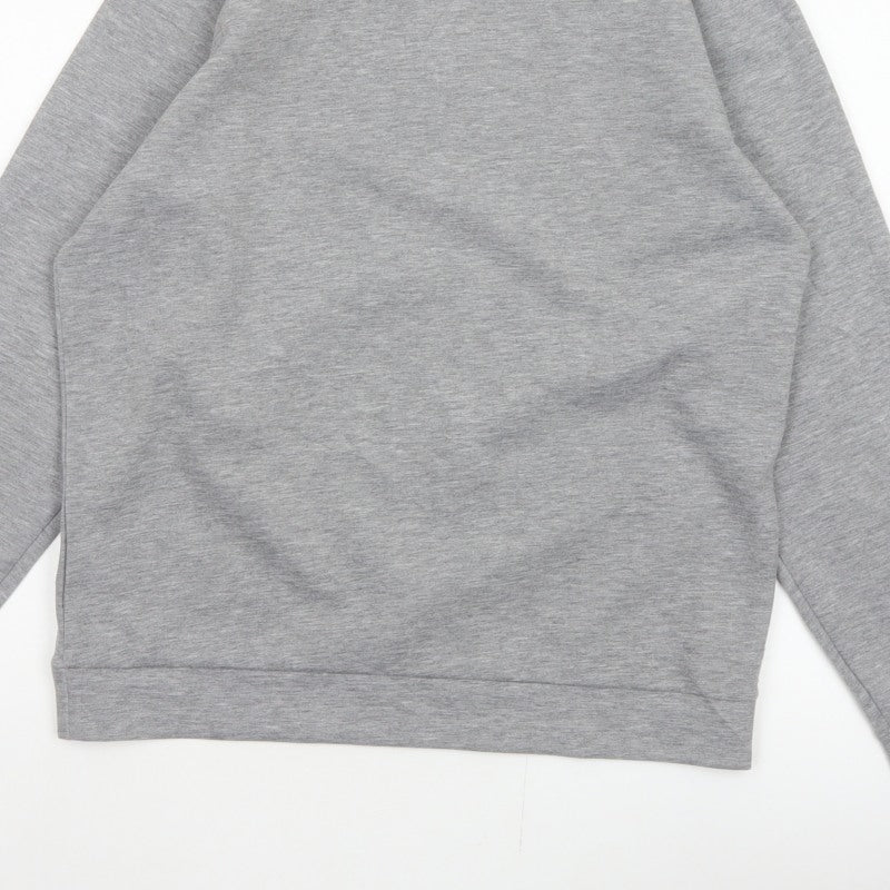 Reiss Men’s Grey M Quarter Zip High Neck Jersey Sweatshirt